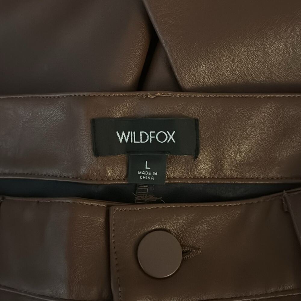 Wildfox Vegan Leather Princess Seams Pants - Chocolate Fondant - Picture 9 of 9